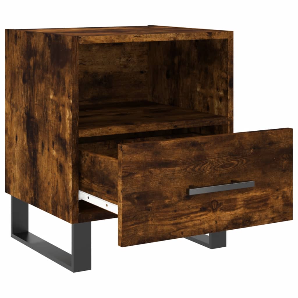 vidaXL Bedside Cabinet Smoked Oak 40x35x47,5 cm Engineered Wood