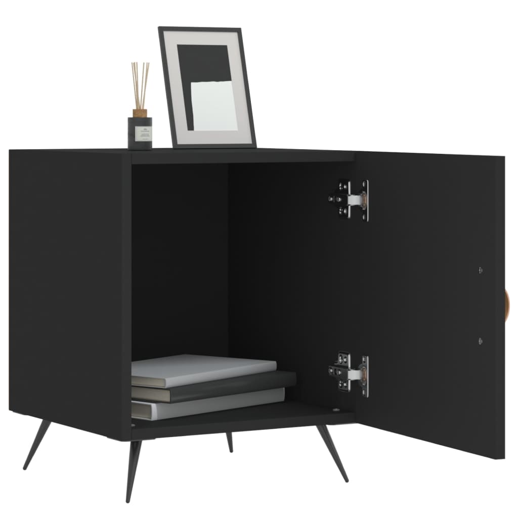 vidaXL Bedside Cabinets 2 pcs Black 40x40x50 cm Engineered Wood
