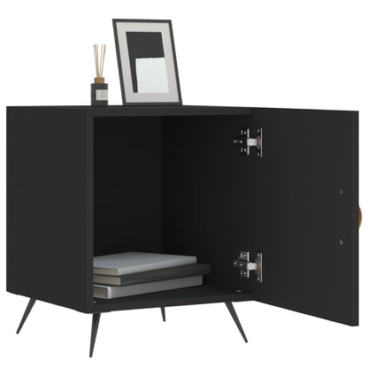 vidaXL Bedside Cabinets 2 pcs Black 40x40x50 cm Engineered Wood