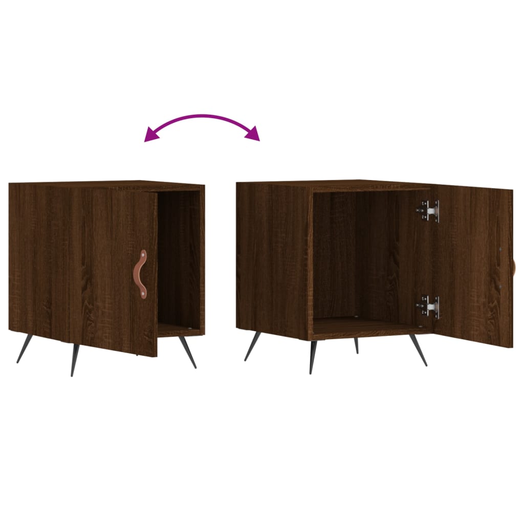vidaXL Bedside Cabinets 2 pcs Brown Oak 40x40x50 cm Engineered Wood