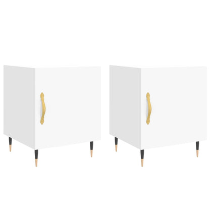 vidaXL Bedside Cabinets 2 pcs White 40x40x50 cm Engineered Wood