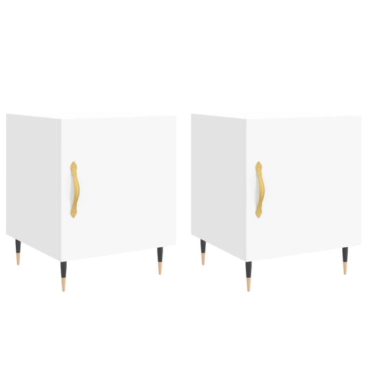vidaXL Bedside Cabinets 2 pcs White 40x40x50 cm Engineered Wood