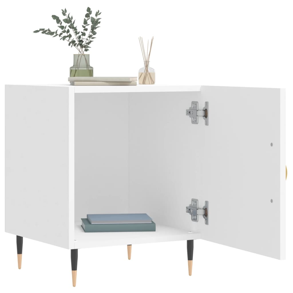 vidaXL Bedside Cabinets 2 pcs White 40x40x50 cm Engineered Wood