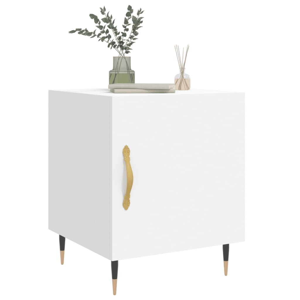 vidaXL Bedside Cabinets 2 pcs White 40x40x50 cm Engineered Wood