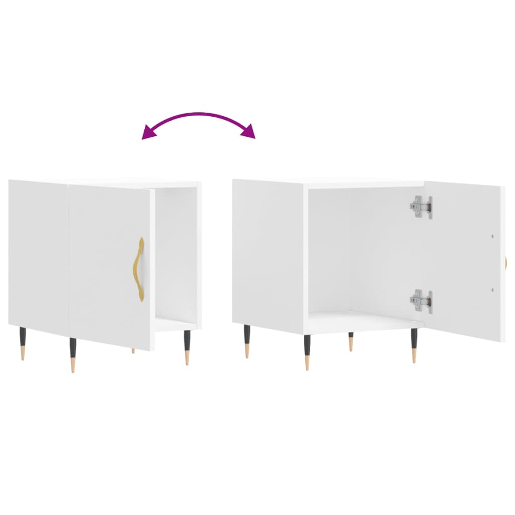 vidaXL Bedside Cabinets 2 pcs White 40x40x50 cm Engineered Wood