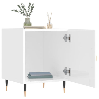 vidaXL Bedside Cabinets 2 pcs High Gloss White 40x40x50 cm Engineered Wood