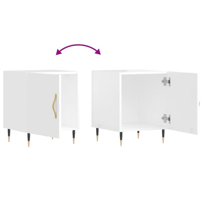 vidaXL Bedside Cabinets 2 pcs High Gloss White 40x40x50 cm Engineered Wood