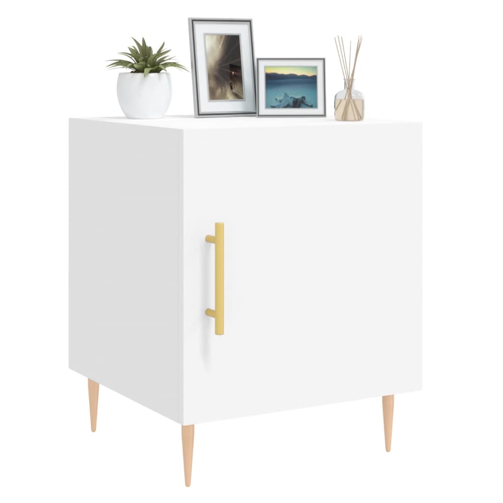 vidaXL Bedside Cabinet White 40x40x50 cm Engineered Wood
