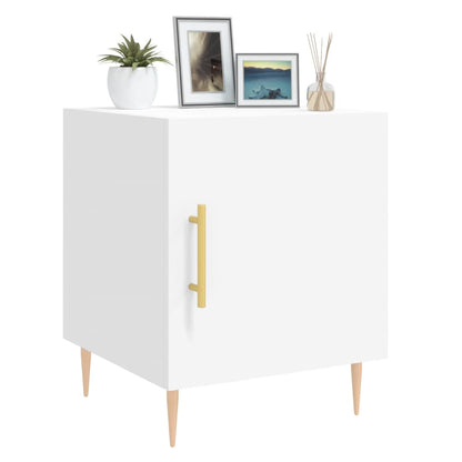 vidaXL Bedside Cabinet White 40x40x50 cm Engineered Wood