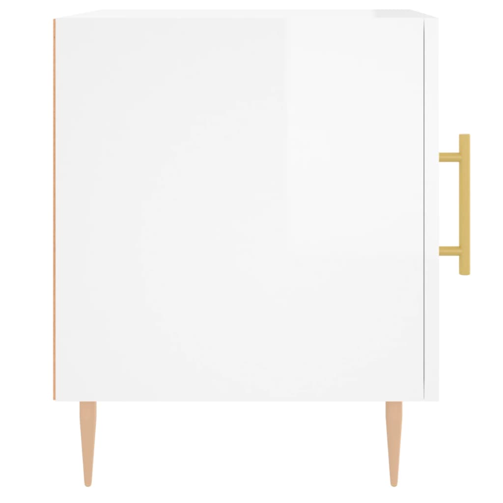 vidaXL Bedside Cabinets 2 pcs High Gloss White 40x40x50 cm Engineered Wood