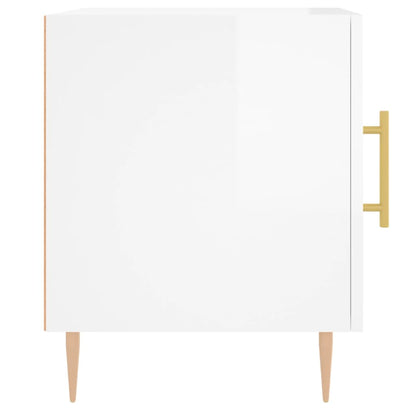 vidaXL Bedside Cabinets 2 pcs High Gloss White 40x40x50 cm Engineered Wood