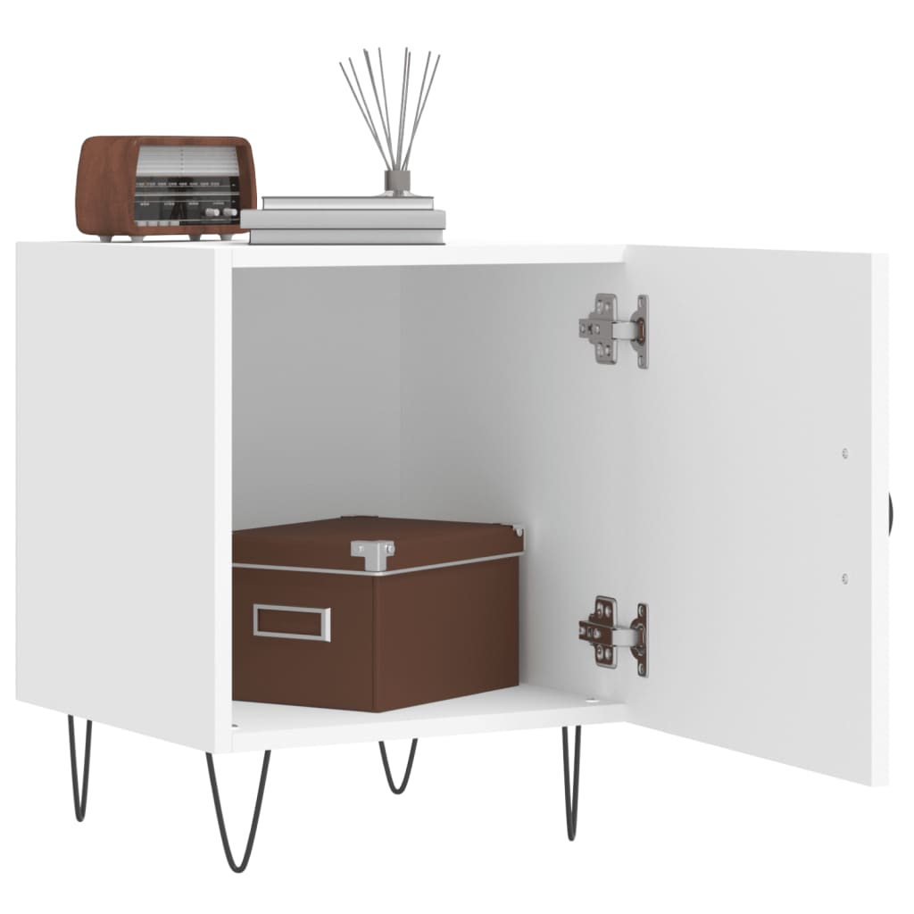 vidaXL Bedside Cabinet White 40x40x50 cm Engineered Wood
