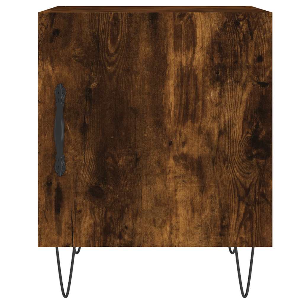 vidaXL Bedside Cabinet Smoked Oak 40x40x50 cm Engineered Wood