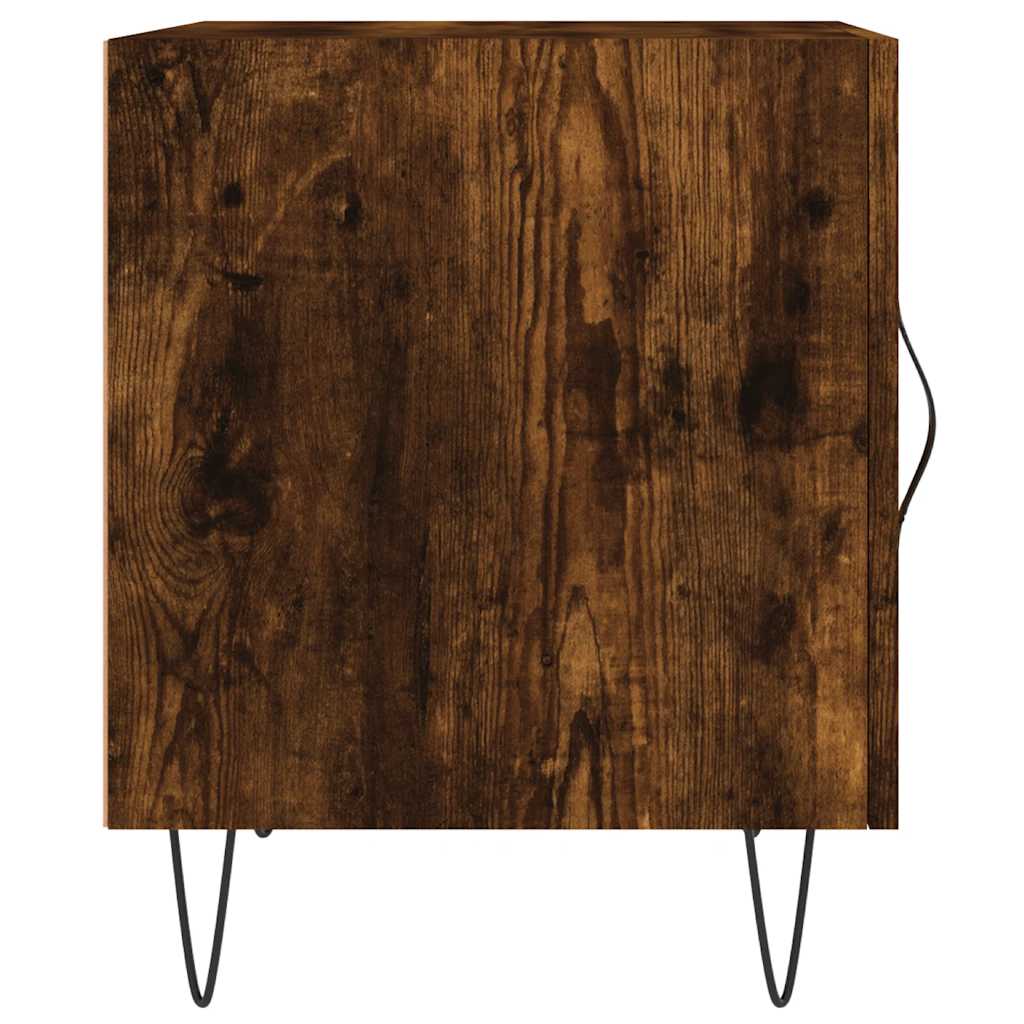vidaXL Bedside Cabinet Smoked Oak 40x40x50 cm Engineered Wood