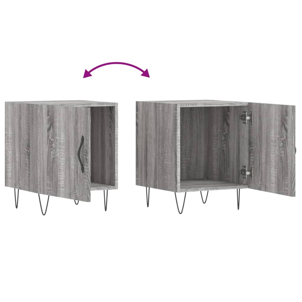 vidaXL Bedside Cabinet Grey Sonoma 40x40x50 cm Engineered Wood