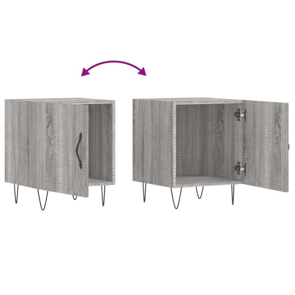 vidaXL Bedside Cabinets 2 pcs Grey Sonoma 40x40x50 cm Engineered Wood