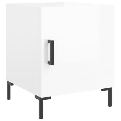 vidaXL Bedside Cabinets 2 pcs High Gloss White 40x40x50 cm