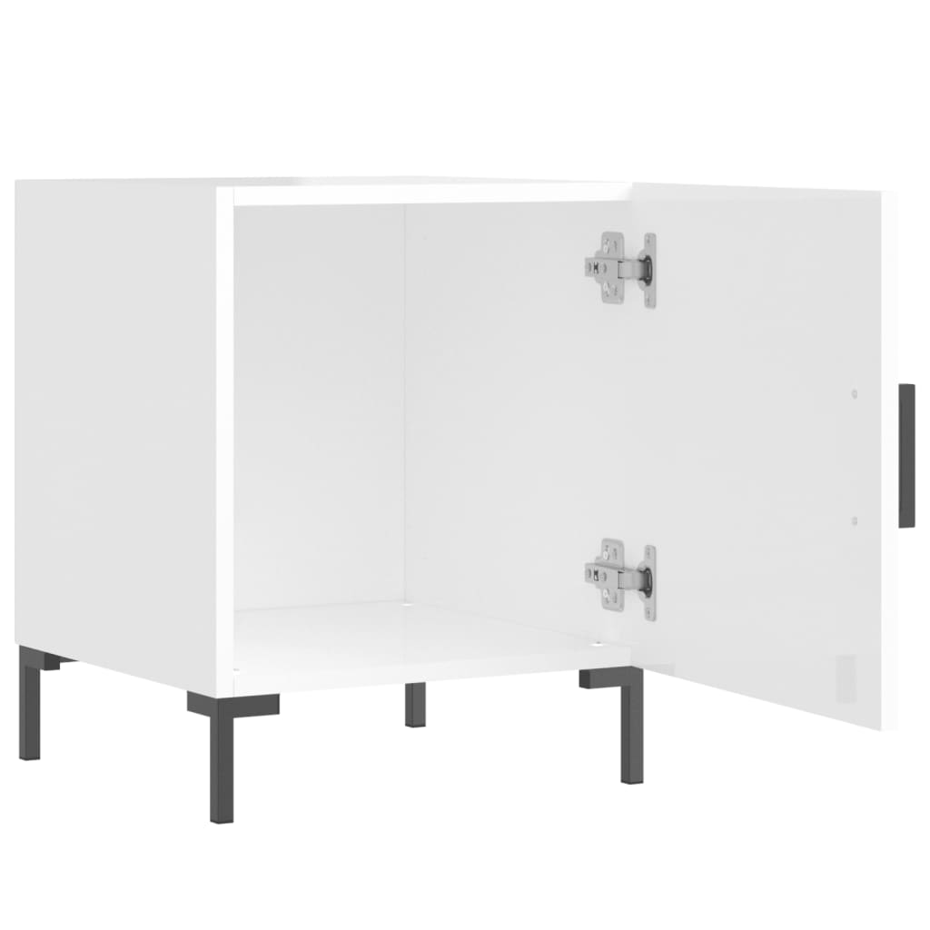 vidaXL Bedside Cabinets 2 pcs High Gloss White 40x40x50 cm