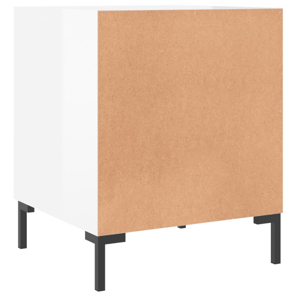 vidaXL Bedside Cabinets 2 pcs High Gloss White 40x40x50 cm