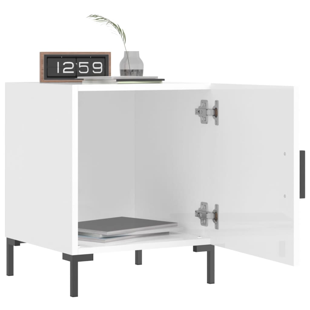 vidaXL Bedside Cabinets 2 pcs High Gloss White 40x40x50 cm