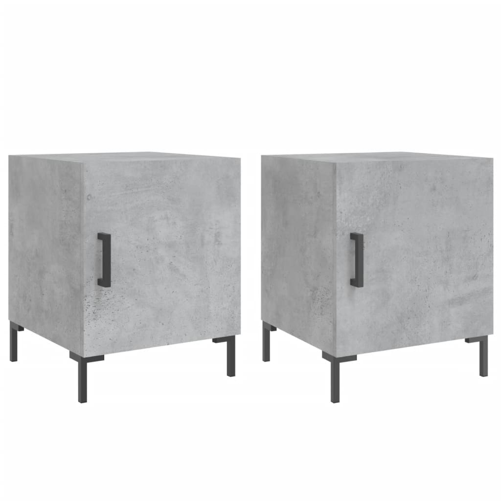 vidaXL Bedside Cabinets 2 pcs Concrete Grey 40x40x50 cm Engineered Wood