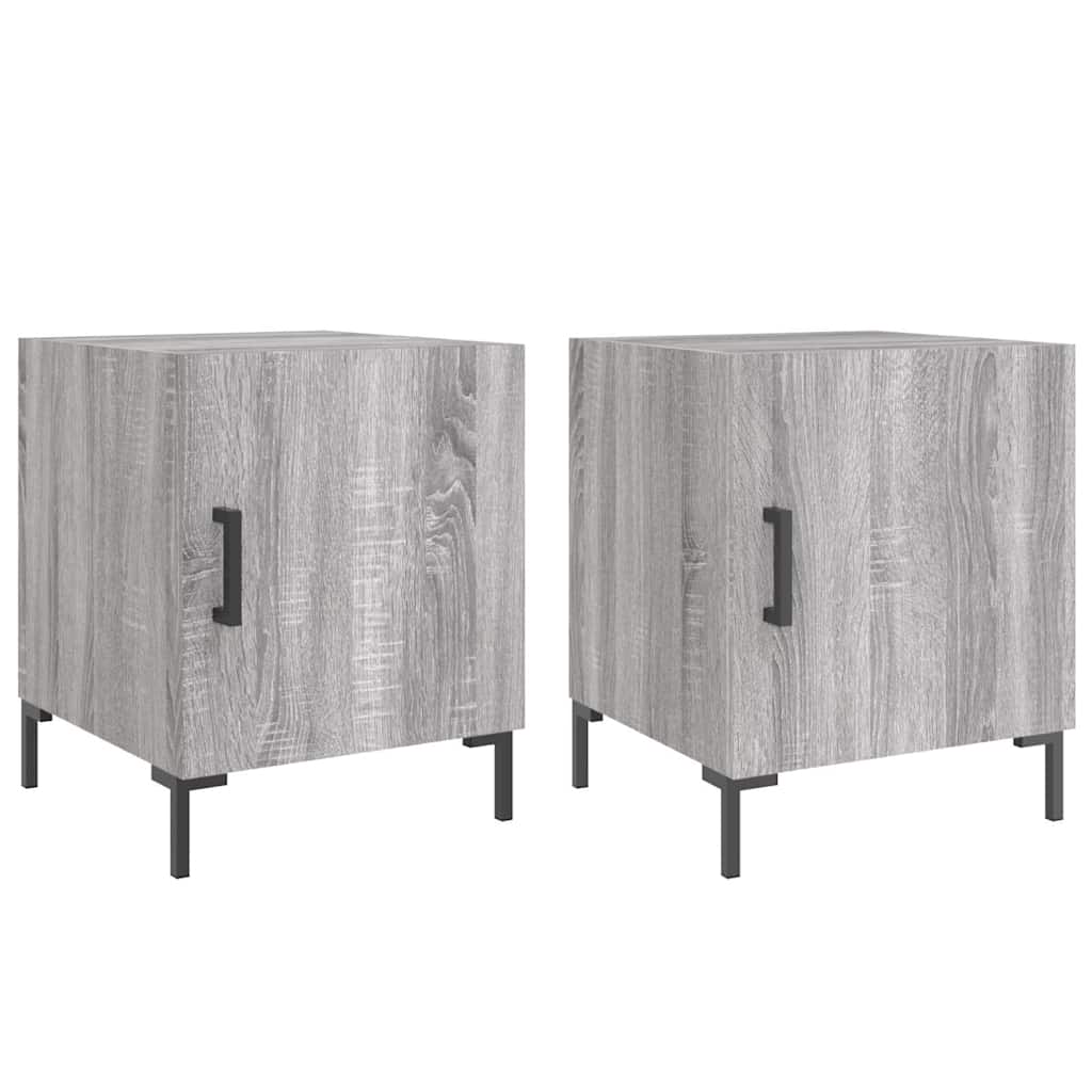 vidaXL Bedside Cabinets 2 pcs Grey Sonoma 40x40x50 cm Engineered Wood