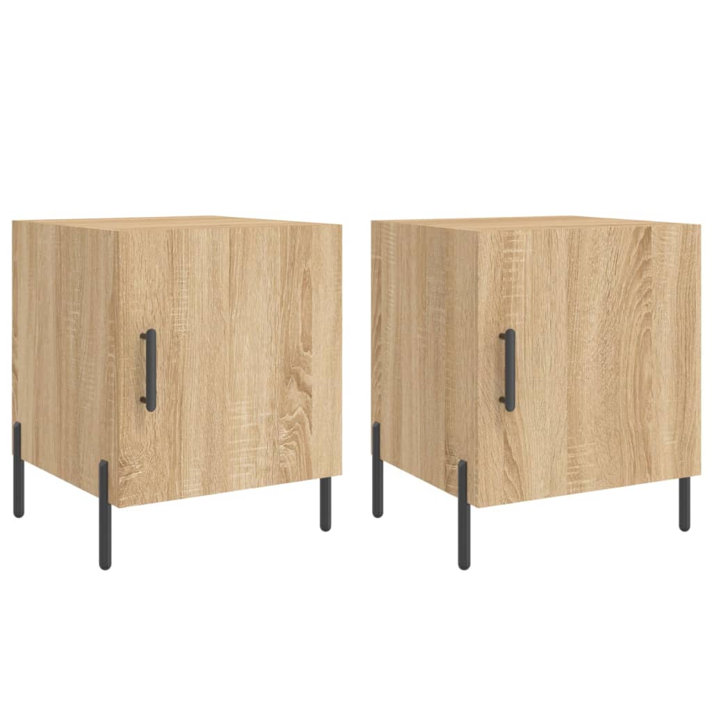 vidaXL Bedside Cabinets 2 pcs Sonoma Oak 40x40x50 cm Engineered Wood