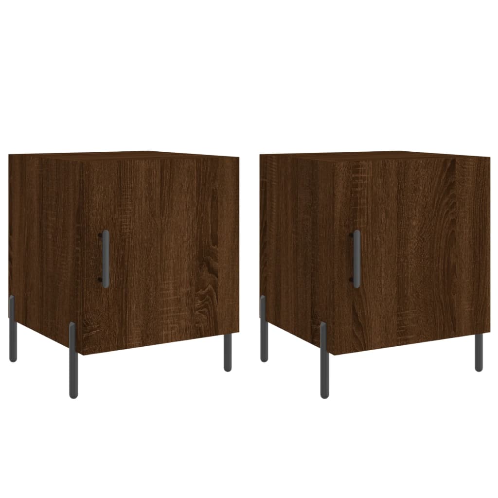 vidaXL Bedside Cabinets 2 pcs Brown Oak 40x40x50 cm Engineered Wood