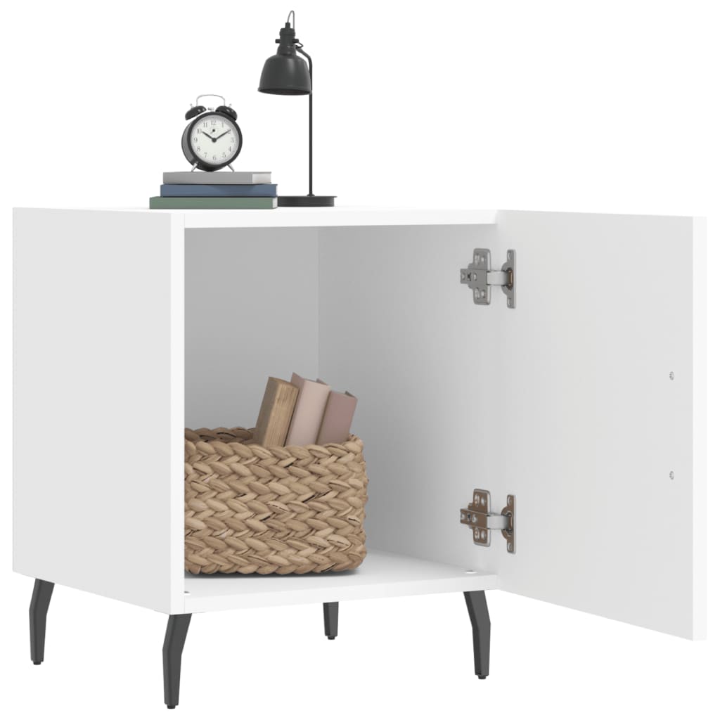 vidaXL Bedside Cabinets 2 pcs White 40x40x50 cm Engineered Wood