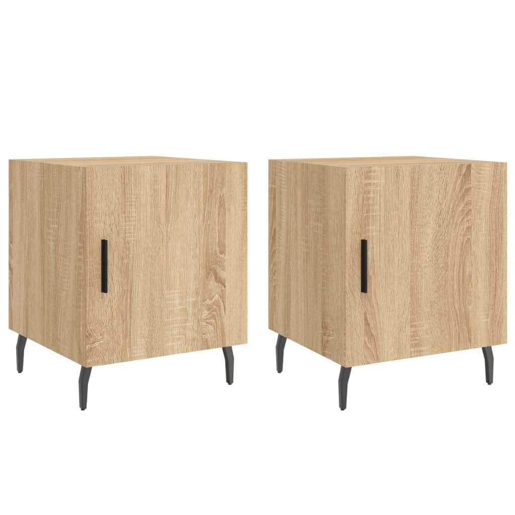vidaXL Bedside Cabinets 2 pcs Sonoma Oak 40x40x50 cm Engineered Wood