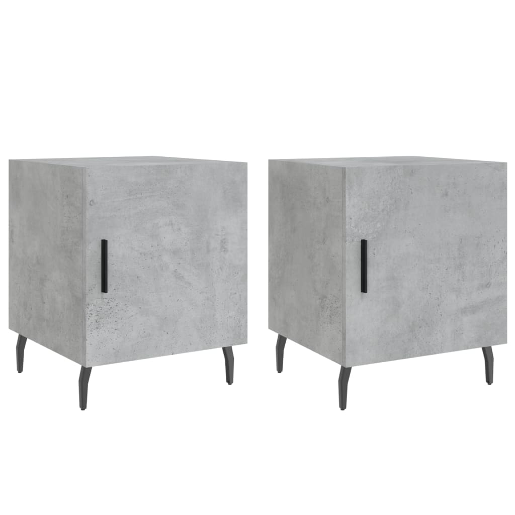 vidaXL Bedside Cabinets 2 pcs Concrete Grey 40x40x50cm Engineered Wood