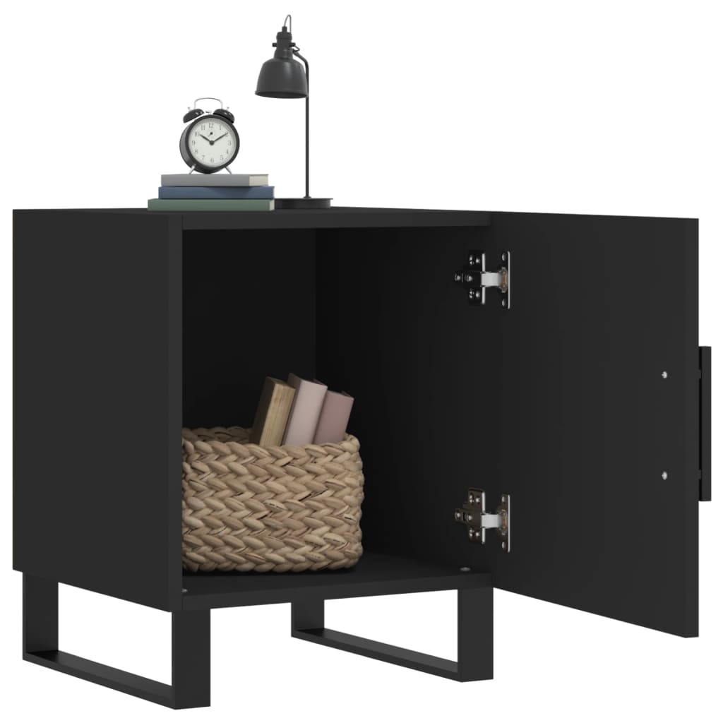 vidaXL Bedside Cabinets 2 pcs Black 40x40x50 cm Engineered Wood