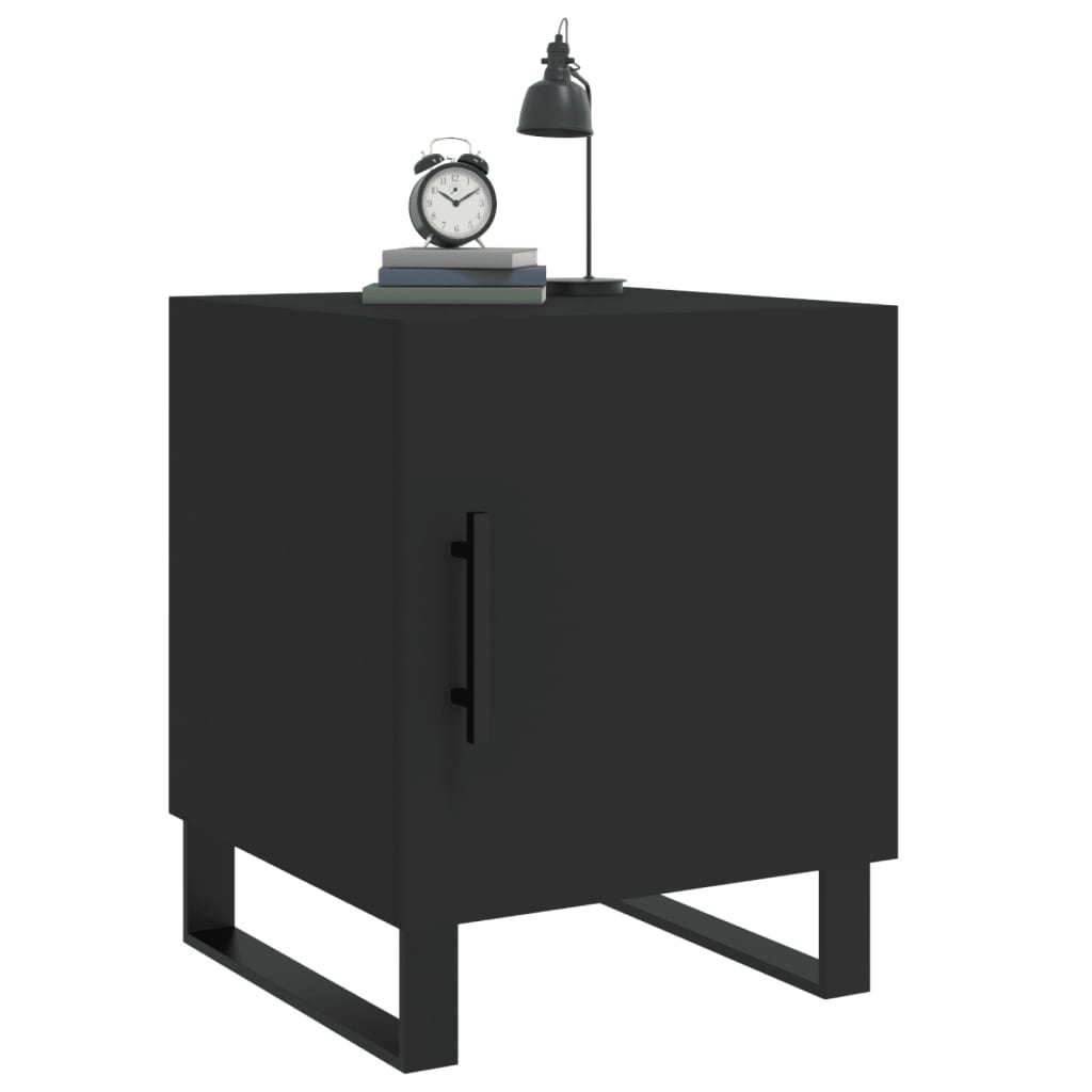vidaXL Bedside Cabinets 2 pcs Black 40x40x50 cm Engineered Wood