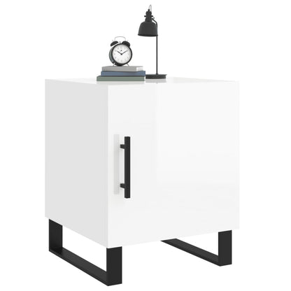 vidaXL Bedside Cabinet High Gloss White 40x40x50 cm Engineered Wood