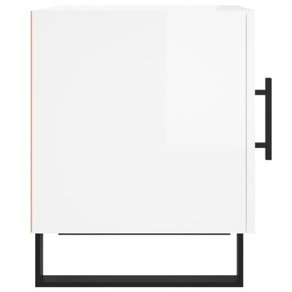 vidaXL Bedside Cabinet High Gloss White 40x40x50 cm Engineered Wood