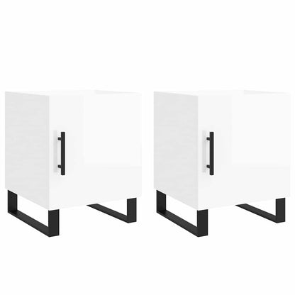 vidaXL Bedside Cabinets 2 pcs High Gloss White 40x40x50 cm