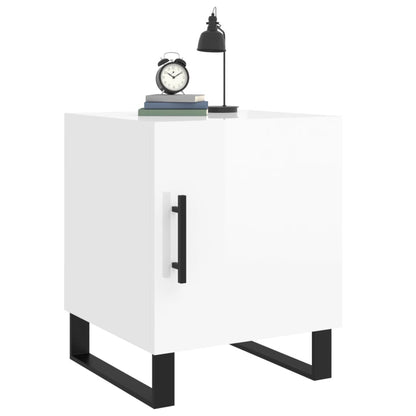 vidaXL Bedside Cabinets 2 pcs High Gloss White 40x40x50 cm Engineered Wood