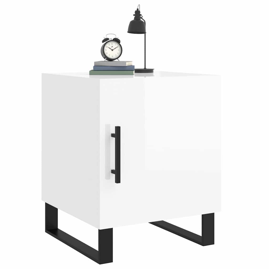 vidaXL Bedside Cabinets 2 pcs High Gloss White 40x40x50 cm