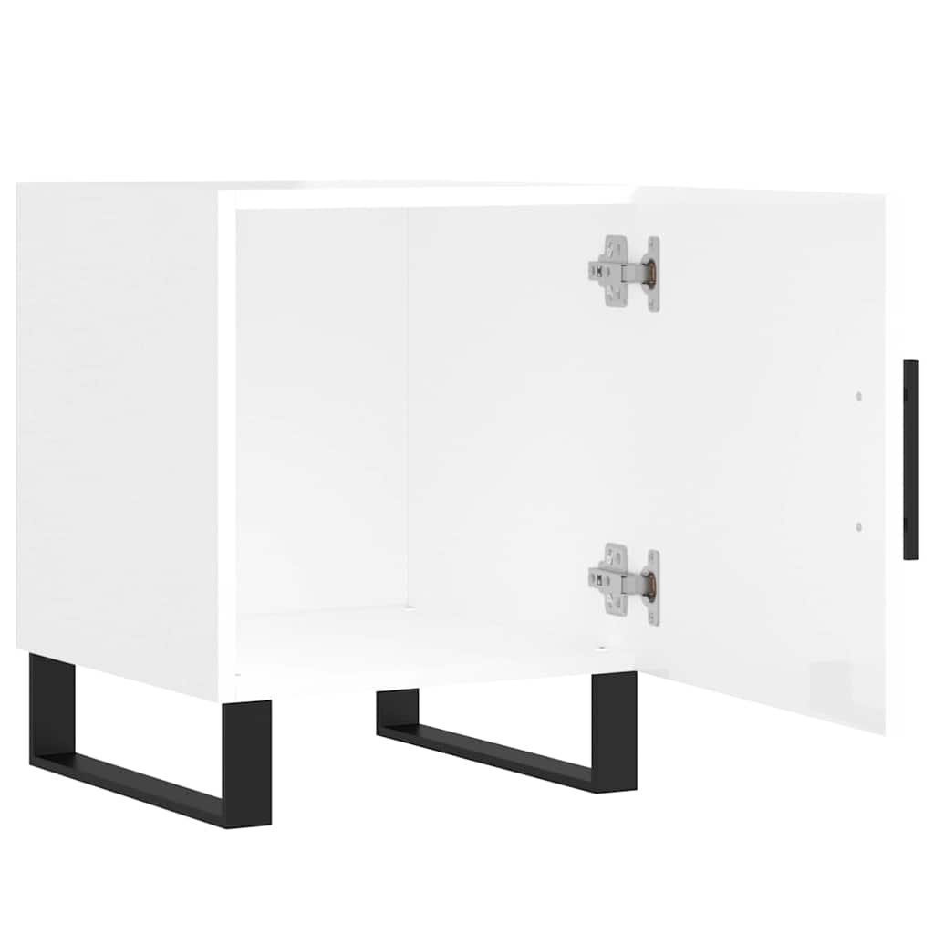 vidaXL Bedside Cabinets 2 pcs High Gloss White 40x40x50 cm