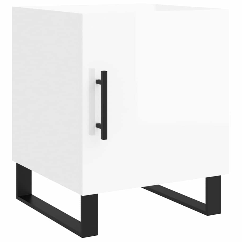 vidaXL Bedside Cabinets 2 pcs High Gloss White 40x40x50 cm