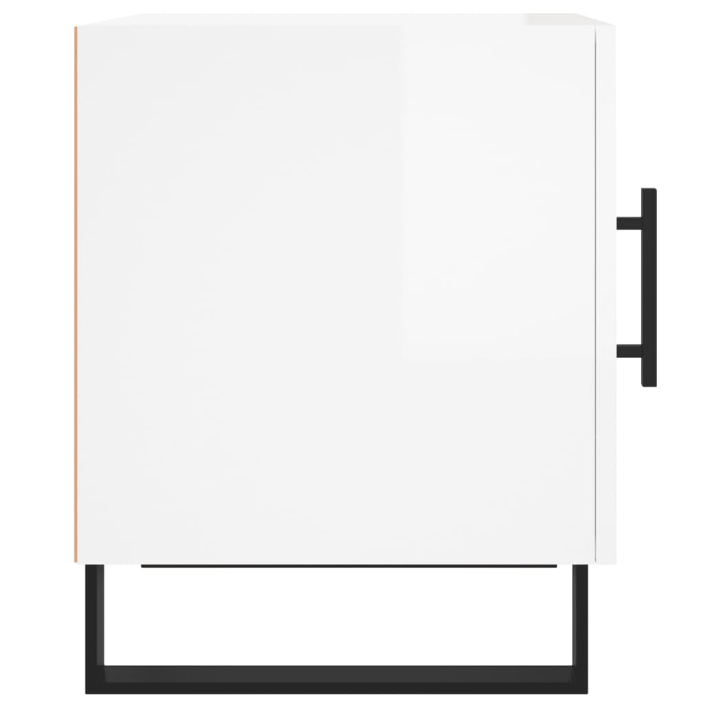 vidaXL Bedside Cabinets 2 pcs High Gloss White 40x40x50 cm Engineered Wood