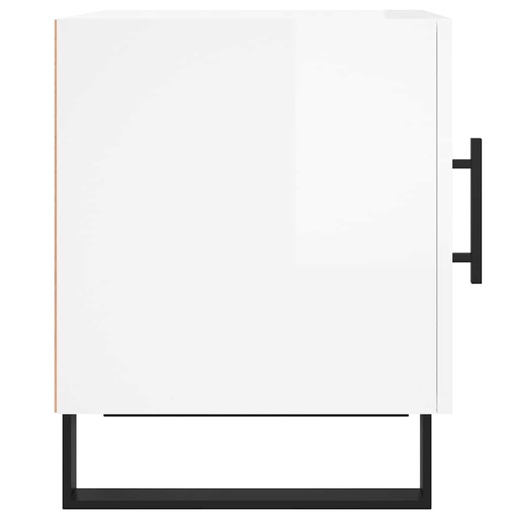 vidaXL Bedside Cabinets 2 pcs High Gloss White 40x40x50 cm