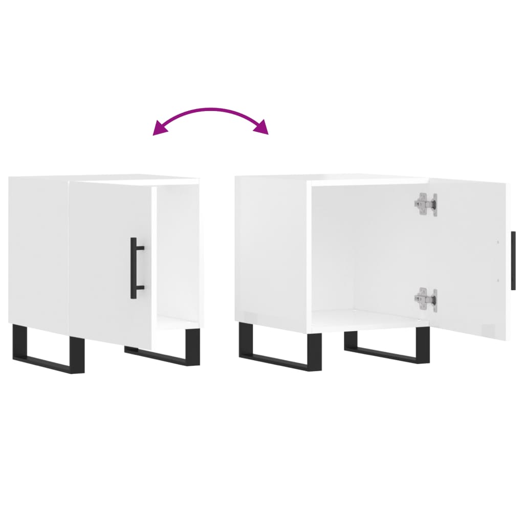 vidaXL Bedside Cabinets 2 pcs High Gloss White 40x40x50 cm Engineered Wood