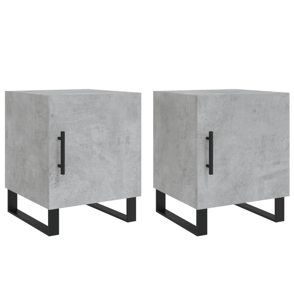 vidaXL Bedside Cabinets 2 pcs Concrete Grey 40x40x50 cm Engineered Wood