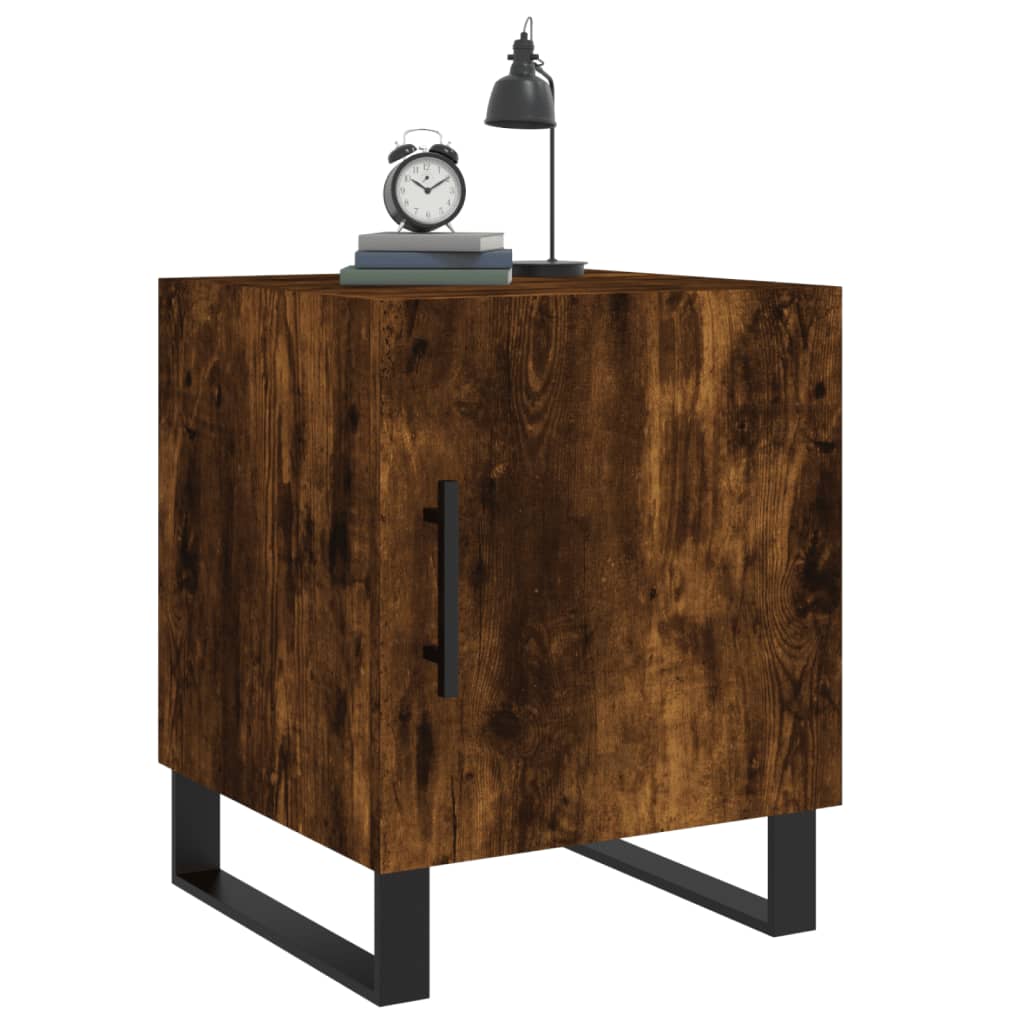 vidaXL Bedside Cabinets 2 pcs Smoked Oak 40x40x50 cm Engineered Wood