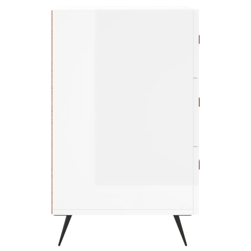 vidaXL Bedside Cabinet High Gloss White 40x40x66 cm Engineered Wood