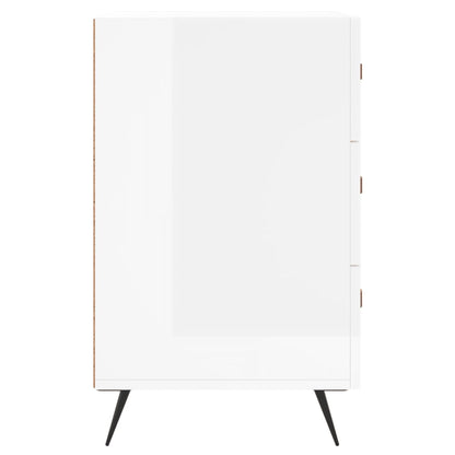 vidaXL Bedside Cabinet High Gloss White 40x40x66 cm Engineered Wood