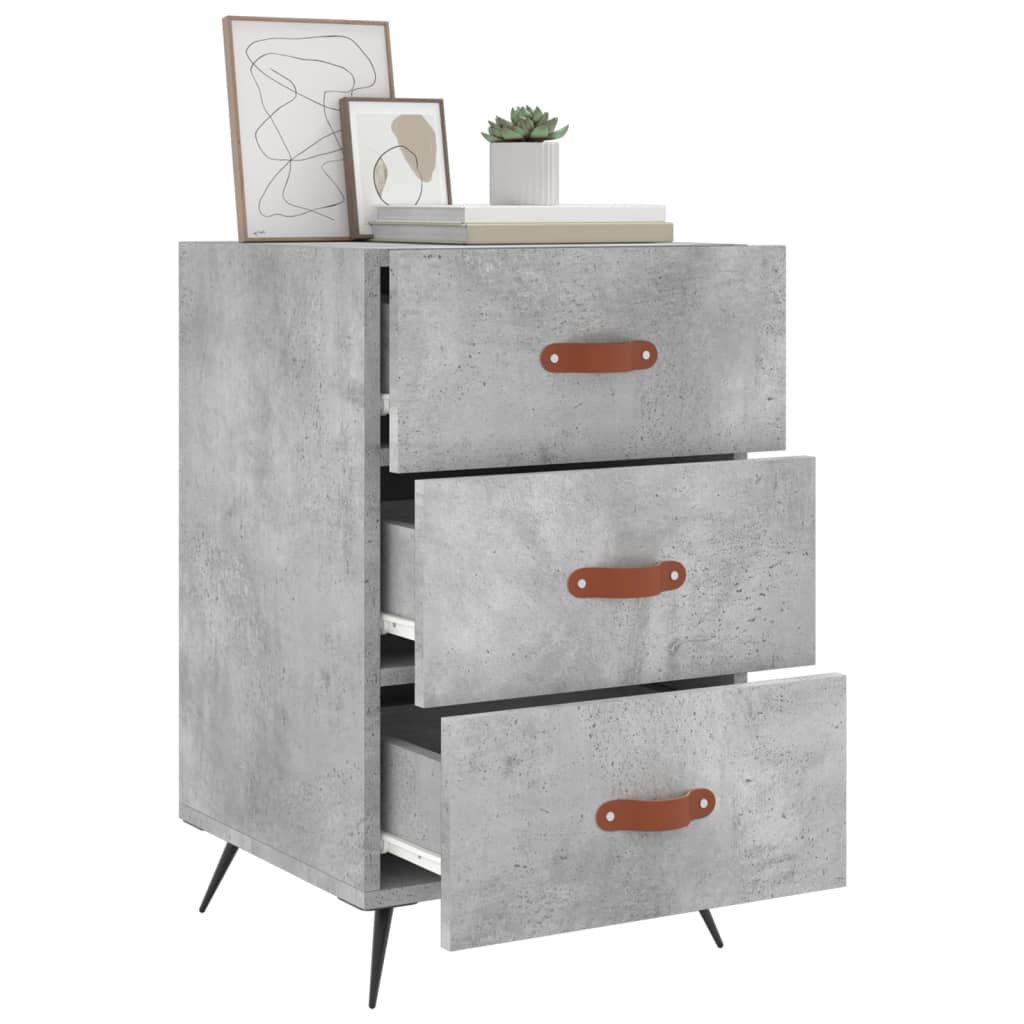 vidaXL Bedside Cabinet Concrete Grey 40x40x66 cm Engineered Wood
