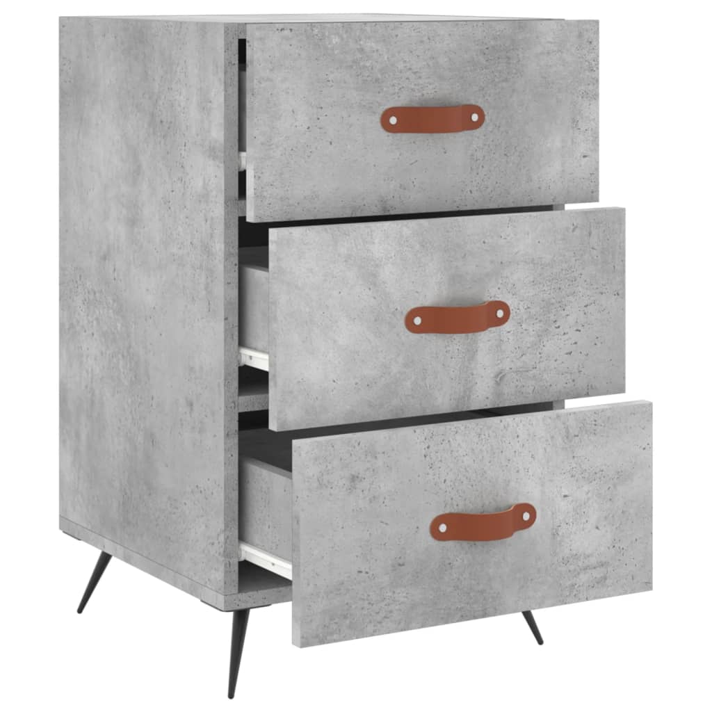 vidaXL Bedside Cabinet Concrete Grey 40x40x66 cm Engineered Wood