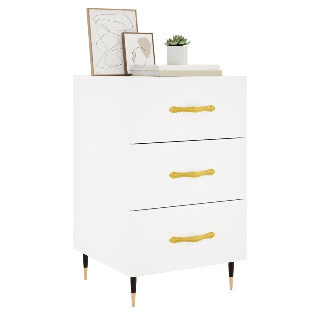 vidaXL Bedside Cabinet White 40x40x66 cm Engineered Wood